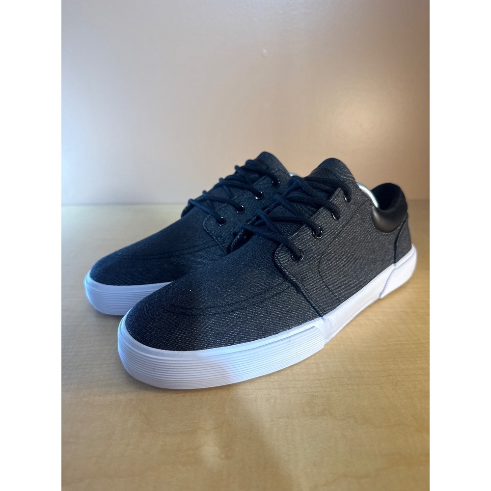 St. Johns Bay SJB Bryce‎ Mens Black Denim Low Top Sneakers 11M 016-6156